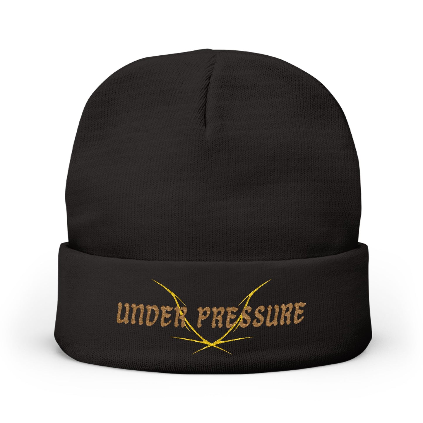 Under Pressure Metal Knit Beanie (Embroidery)