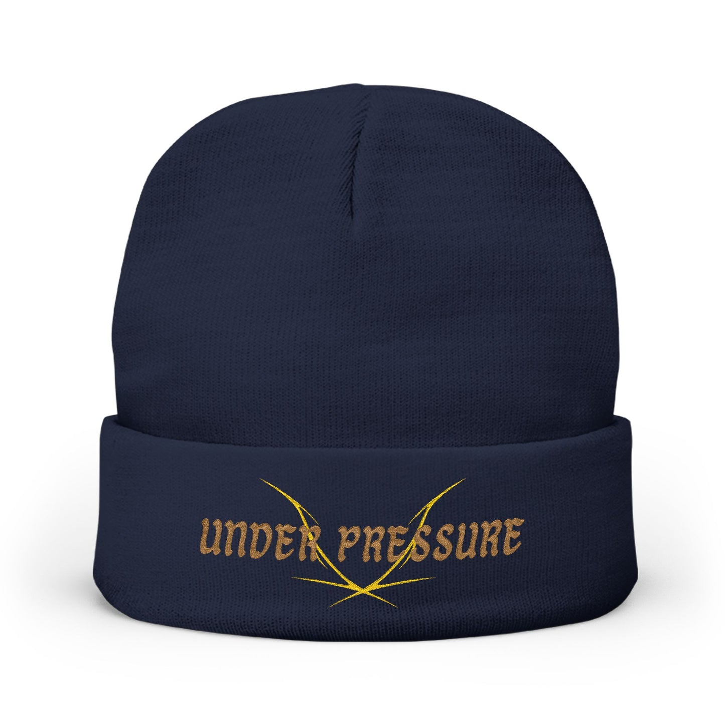 Under Pressure Metal Knit Beanie (Embroidery)