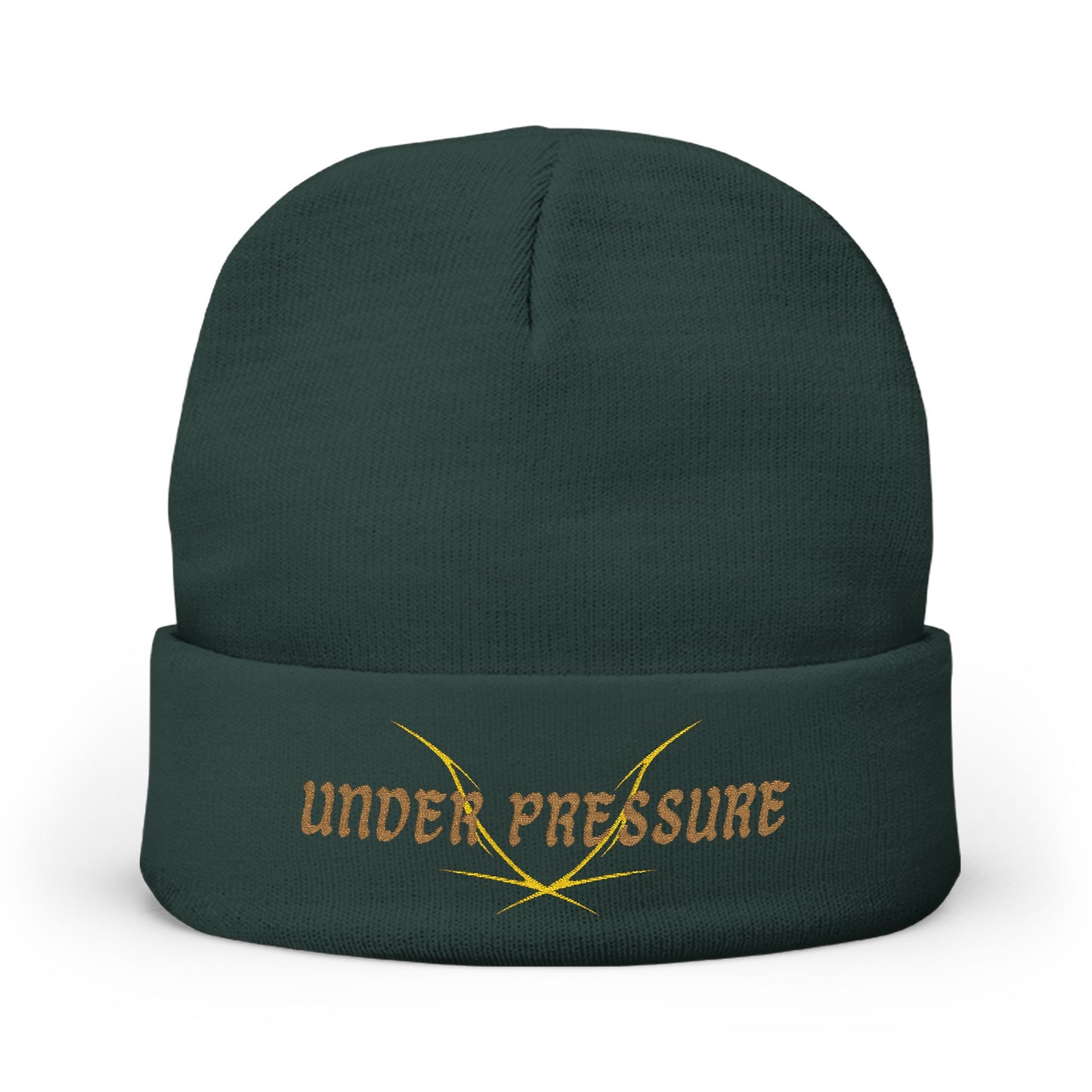 Under Pressure Metal Knit Beanie (Embroidery)