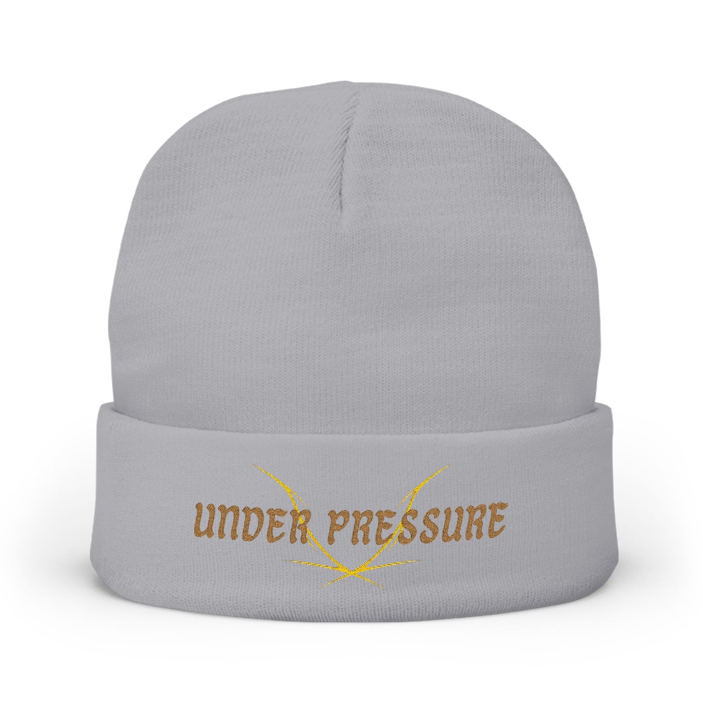 Under Pressure Metal Knit Beanie (Embroidery)