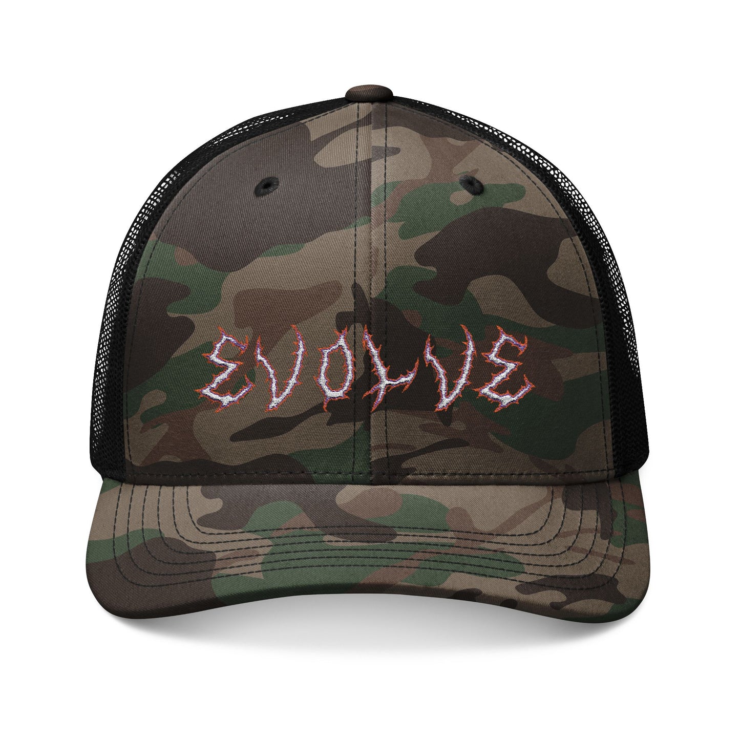 Evolve Camouflage Halloween Trucker Hat (Embroidery)