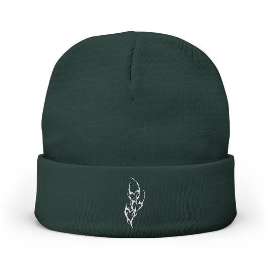 Metal Heart Knit Beanie (Embroidery)