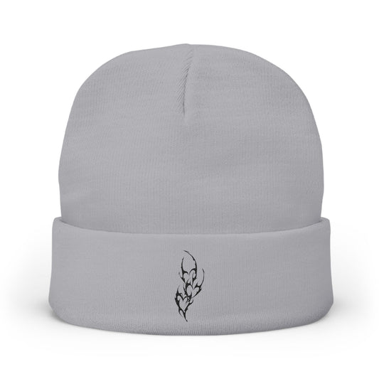 Metal Heart Knit Beanie (Embroidery)