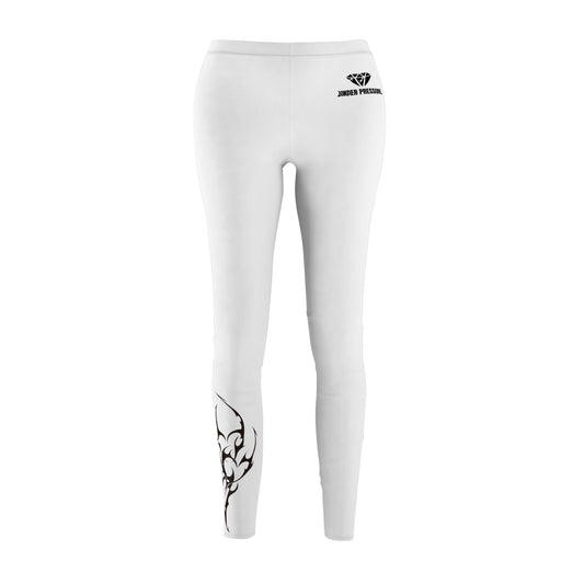 Metal Heart Casual Leggings White